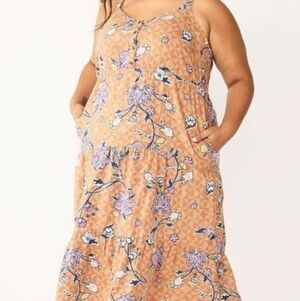 Sonoma floral‎ tiered maxi dress size XL